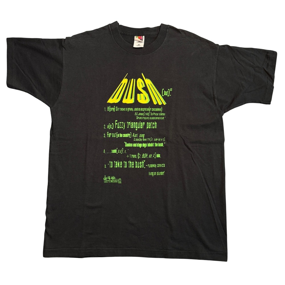 Vintage 90s Bush Band T-Shirt XL Black Single Stitch‎ Made in USA